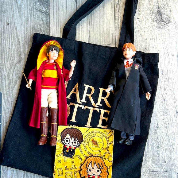 Harry Potter lightning bolt hat pin patches, tote, Ron Weasley Harry Potter doll - Picture 2 of 12
